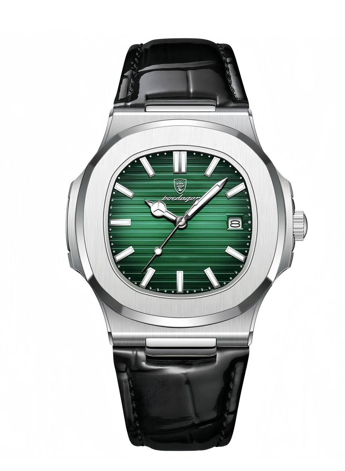 POEDAGAR Ultra Thin Waterproof Men's Watch with Calendar, Mineral Glass, and Unique Octagonal Case Design