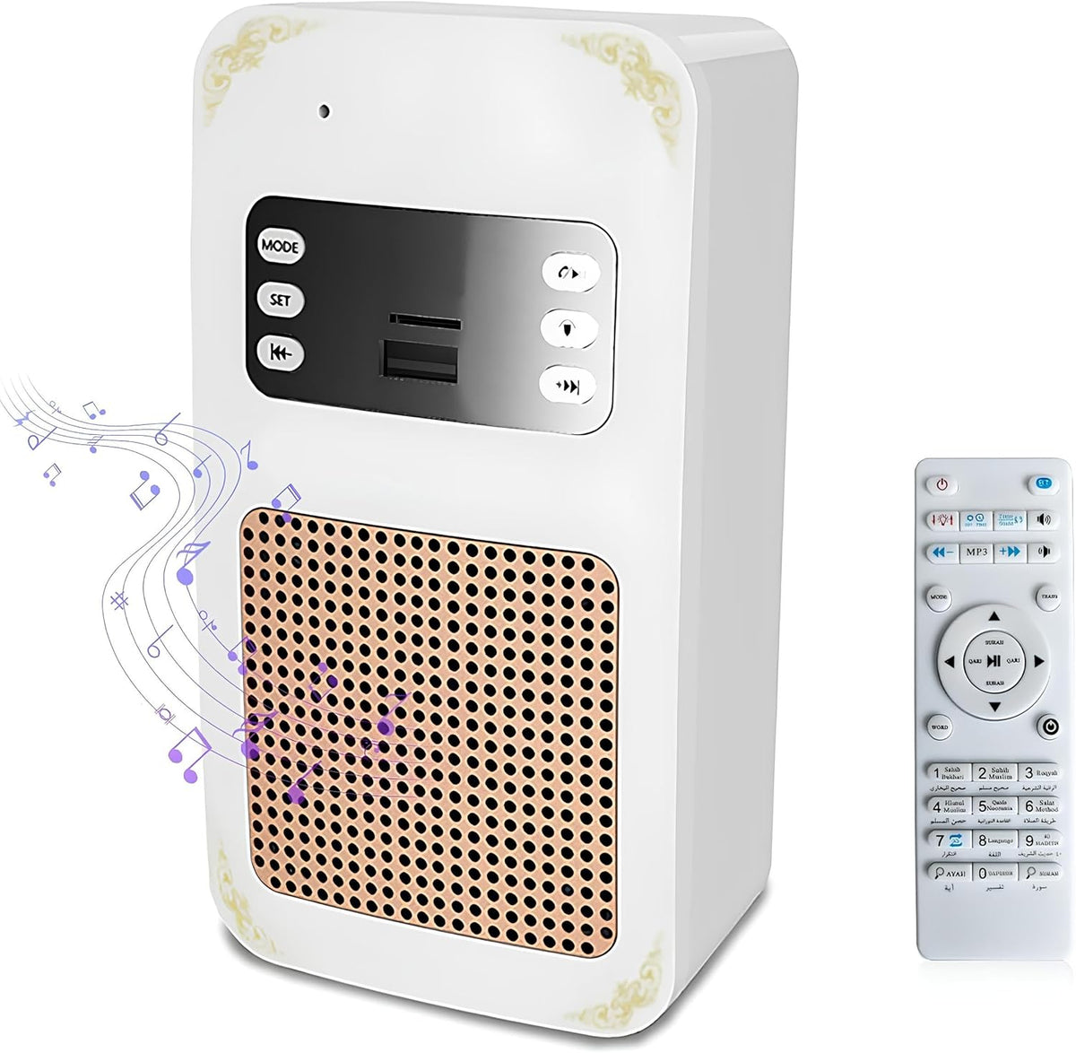 Smart Wall Plug Quran Speaker With Remote Control, Wall-Mounted Holy Quran Speaker with Translation